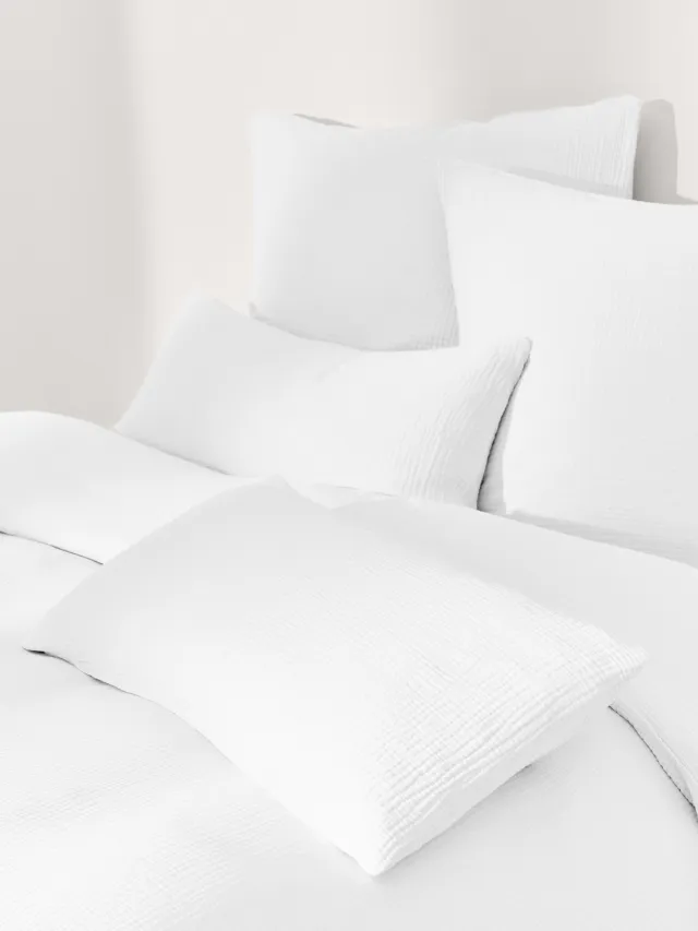 Westwing Collection Mousseline dekbedovertrek Odile Wit