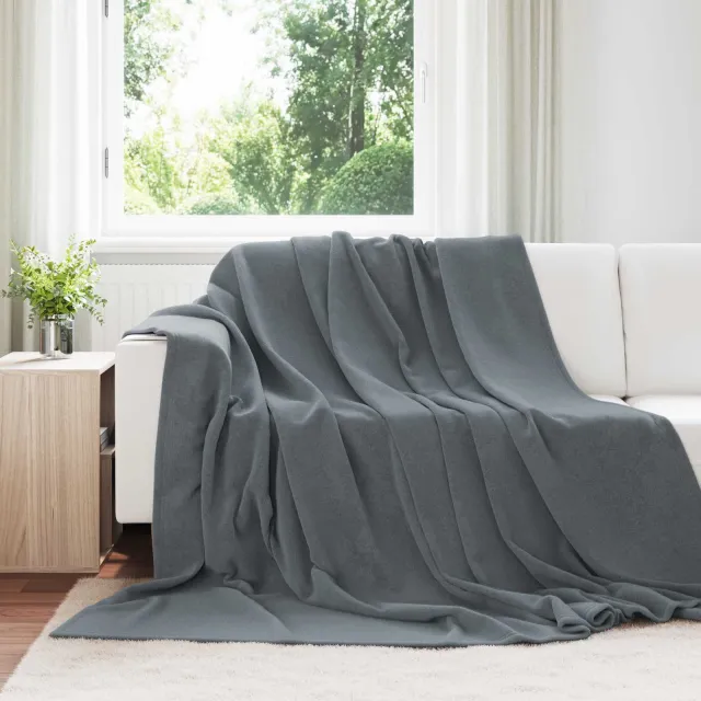 vidaXL plaid Donkergrijs 270 x 240 cm 1,69 kg Fleece, foto 2