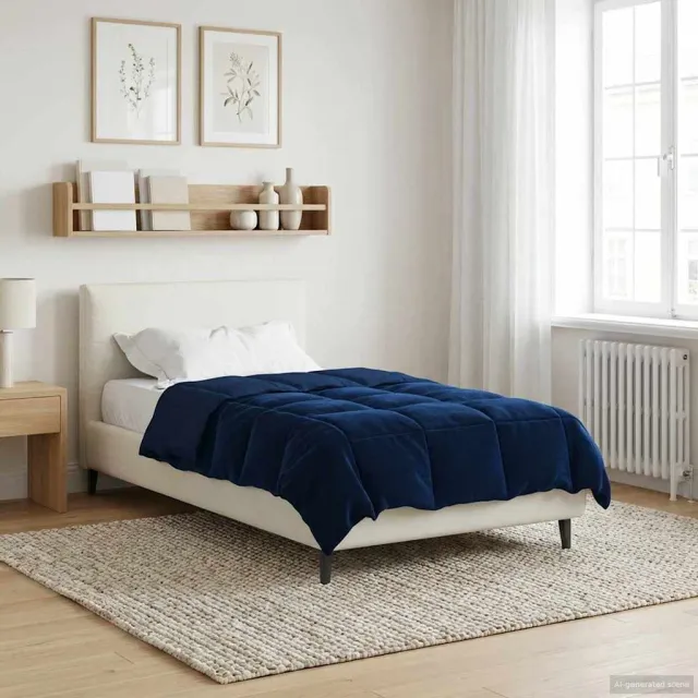 vidaXL Winter Dekbed 135 x 220 cm Winter Microfiber (100% polyester) Blauw