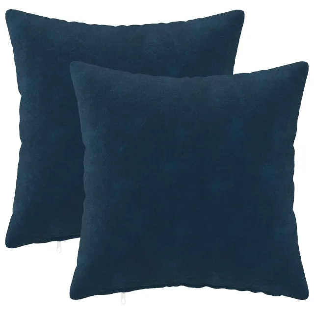 vidaXL Kussensloop 2 st HEERLEN Blauw 45 x 45 cm Microfiber Fleece