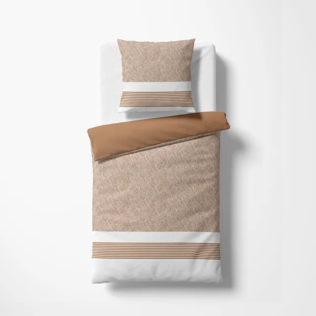 Zero Waste Living Dekbedovertrek ASTRA 140 x 200 – 2-zijdig – 100% katoen 144TC – OEKO-TEX® – kleurvast – ademend – inclusief kussensloop bruin