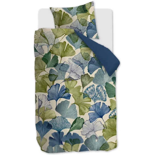 Beddinghouse katoen-satijnen dekbedovertrek blauw groen Blauw/groen