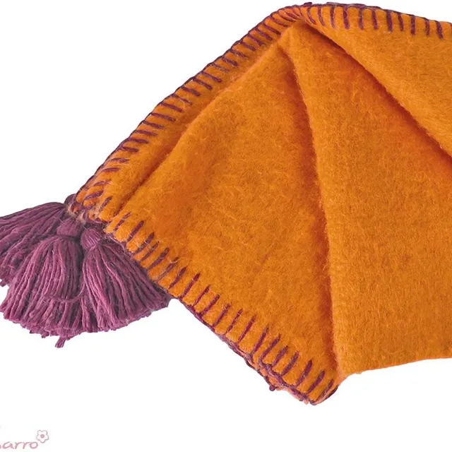 Imbarro Plaid - Kleed - Evie - Orange - Wol, Acryl en Nylon - 130x170cm Oranje