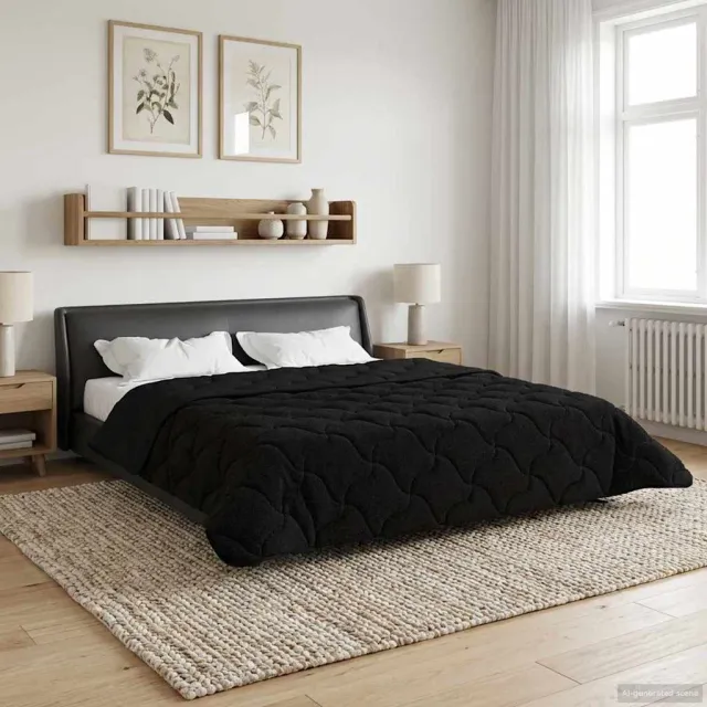vidaXL Vol jaar dekbed 220 x 240 cm Zwart
