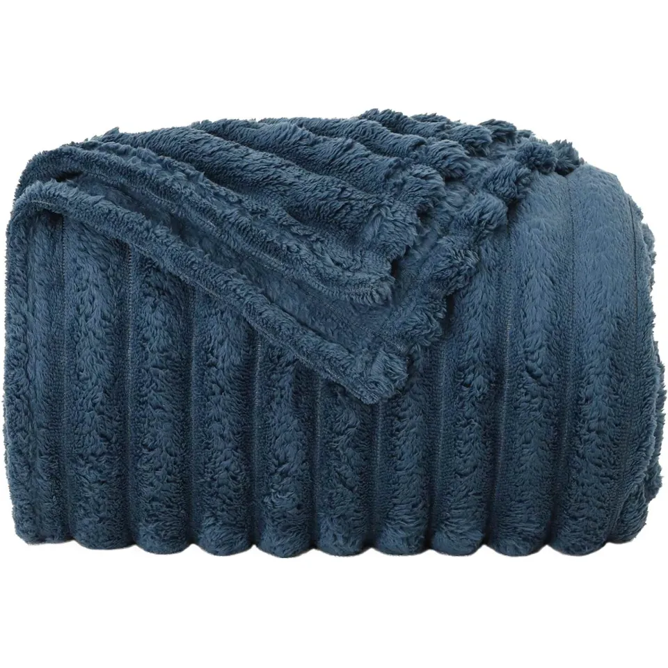 vidaXL plaid Marineblauw 240 x 220 cm 1,36 kg Fleece, foto 4