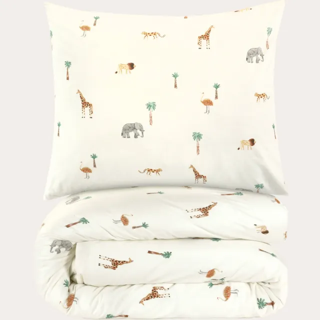 NOUS Kids katoenen dekbedovertrek kinderbed (120x150 cm) Ecru