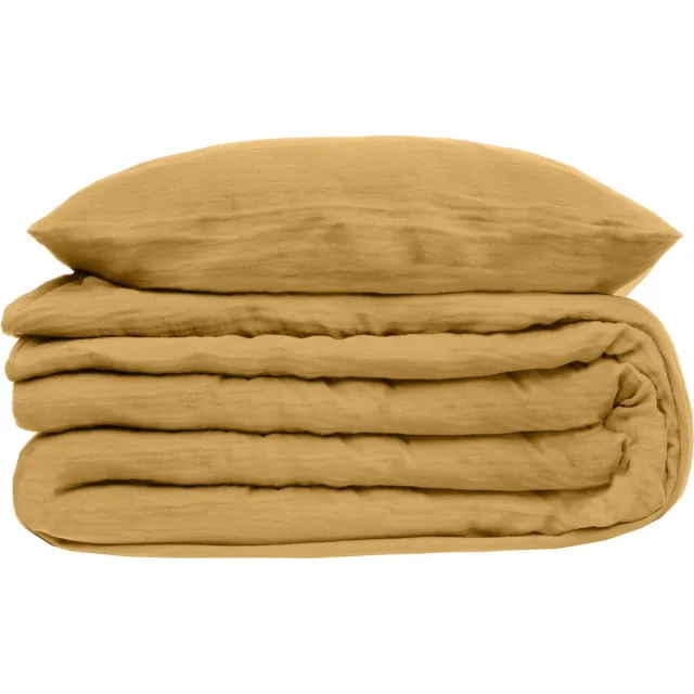 Atmosphera Créateur d'intérieur® Complete katoenen beddengoed GAZE, 240 x 220 cm geel