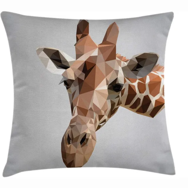 ABAKUHAUS Dierenprint Kussenhoes – Beide zijden bedrukt – Rits – 45x45 cm – Bruin/Grijs