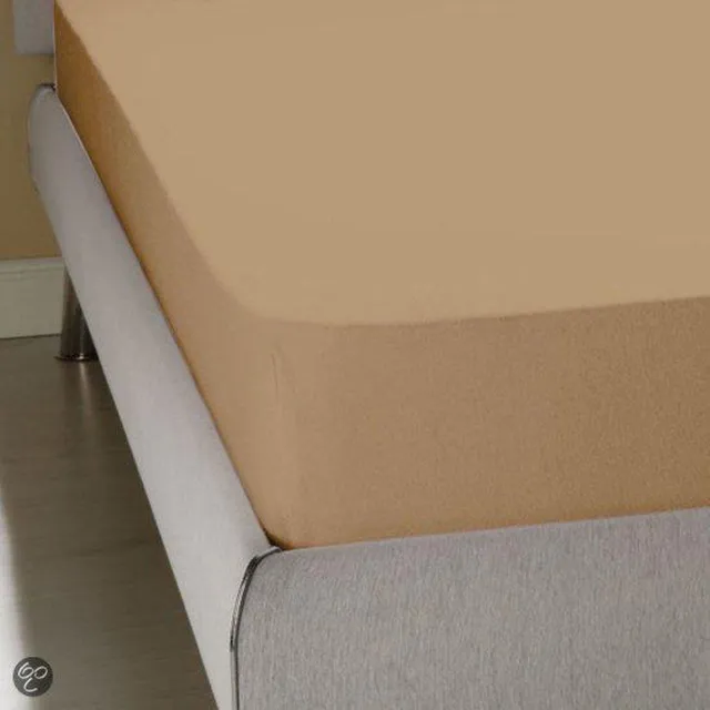 Homéé® Hoeslaken Jersey Stretch camel 80/90x200/220 + 30cm eenpersoonsbed 100% Katoen