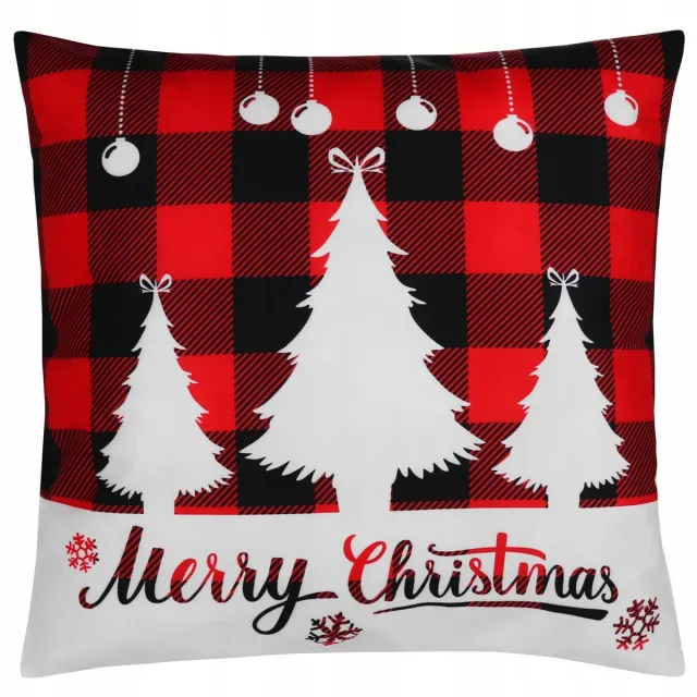 DOMAREX Kerst Kussenhoes 45x45cm - Vrolijke Kerstdecoratie Multicolor