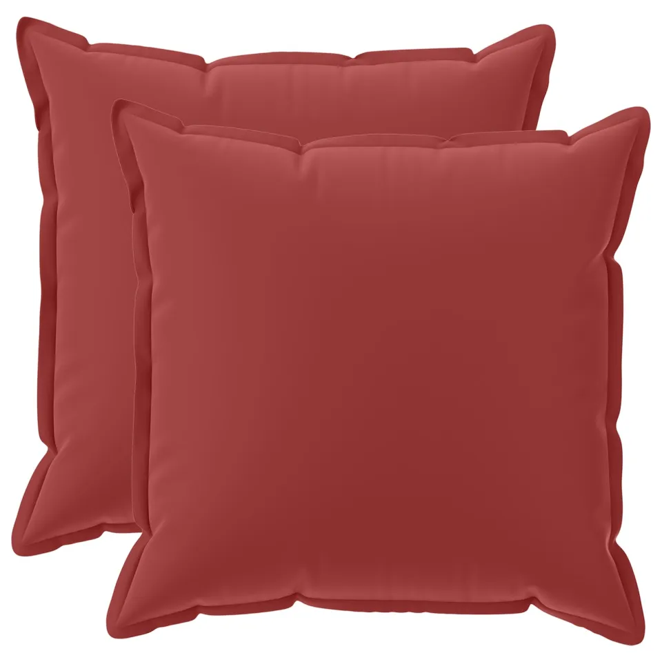 vidaXL Kussensloop 2 st HOUTEN Wijnrood 80 x 80 cm Polyester, foto 3