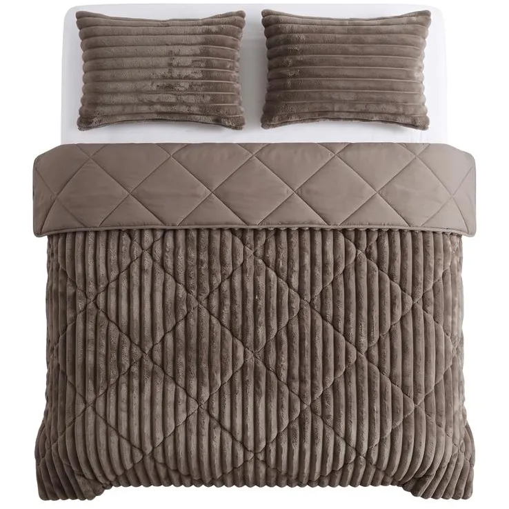 Zensation Lazy all-in-one dekbed ribstof - donkerbruin
