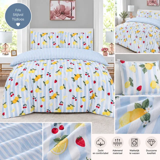 Cotton Touch Dekbedovertrek Fruits multi