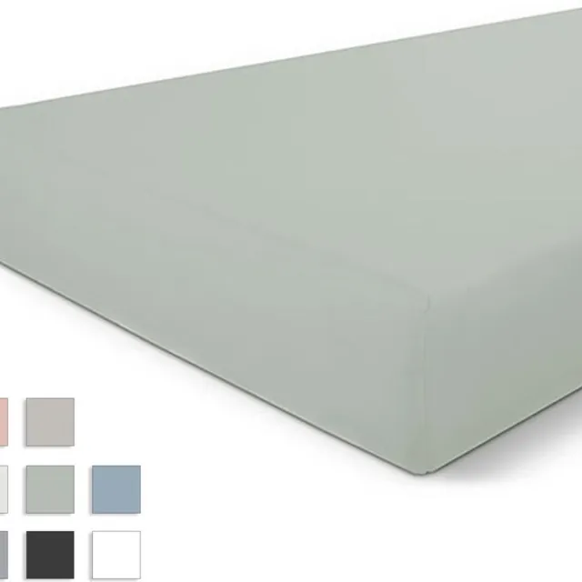 BYRKLUND Jersey Hoeslaken - Hoeslaken 80x200 - 100% Katoen - Grijsgroen