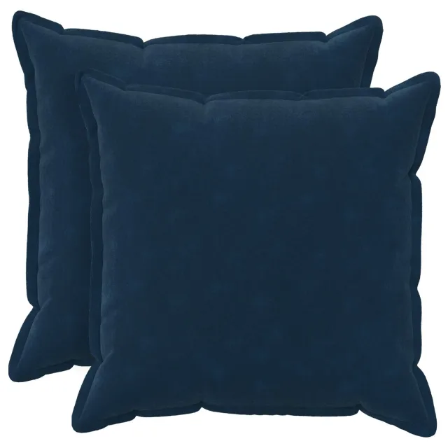 vidaXL Kussensloop 2 st HOUTEN Blauw 70 x 70 cm Microfiber Fleece