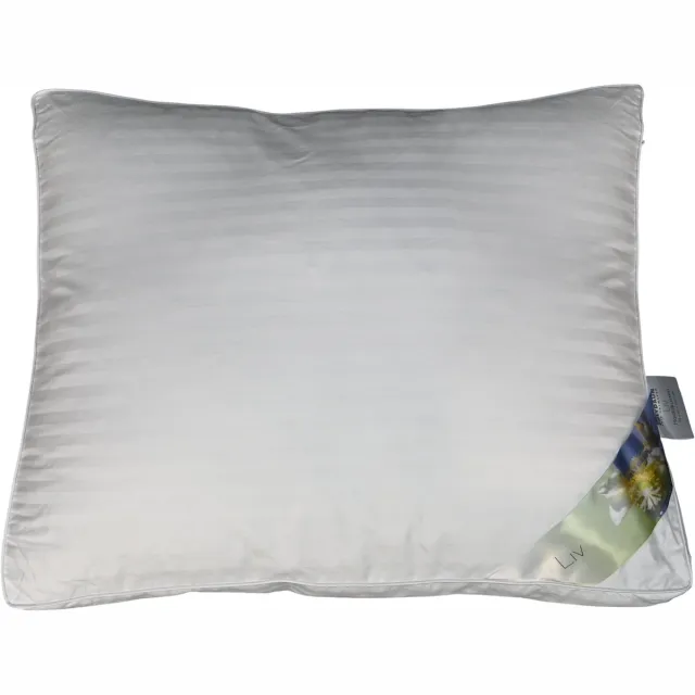 Polydaun Liv hoofdkussen - boxmodel - anti-huisstofmijt - GRS gerecyclede vulling - 950 gram - 65x55x5 cm wit