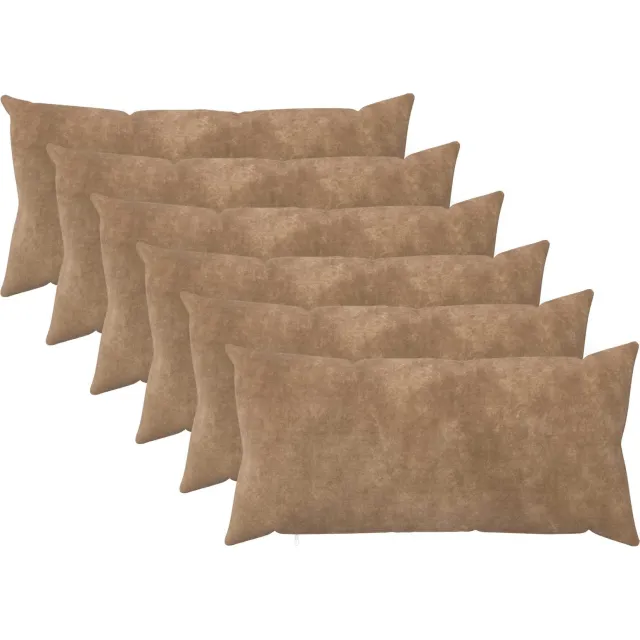 vidaXL Kussensloop 6 st HEERLEN Taupe 40 x 70 cm Microfiber Fleece