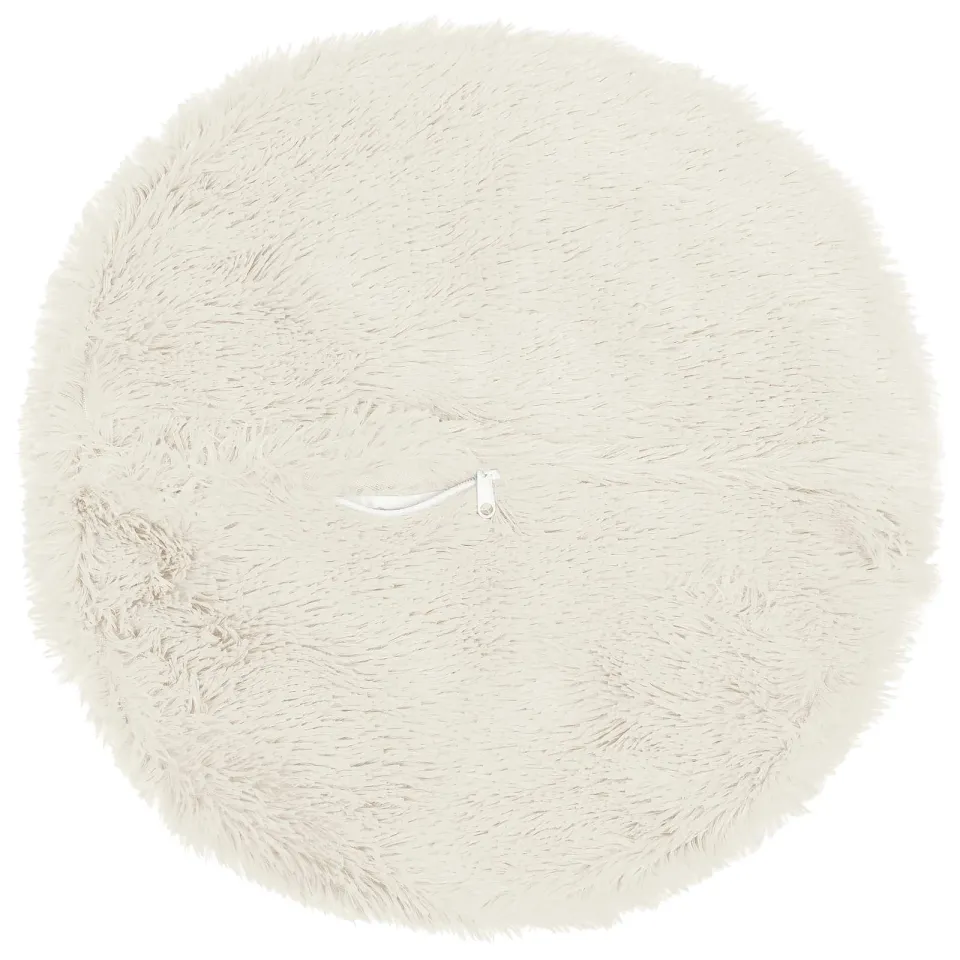 vidaXL Kussensloop 2 st HEERLEN Wit Dia. 60 cm PV Fleece, foto 4