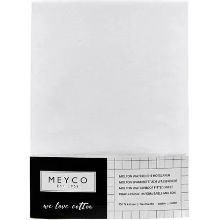 Meyco katoenen molton waterdicht hoeslaken wit, foto 2