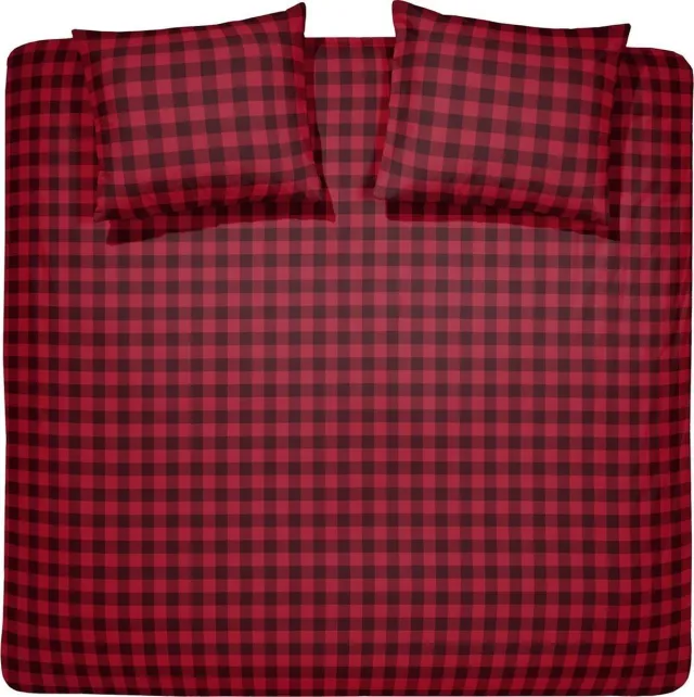 Damai Timber - Dekbedovertrek - Flanel - 240x200/220 cm - Rood