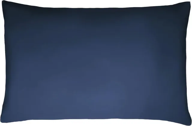 Famanu Kussensloop van 100% katoen satijn set van twee huisvrouwen kussensloopset anti allergie 300 draadtelling luxe beddengoed marineblauw 50 x 75 cm Blue