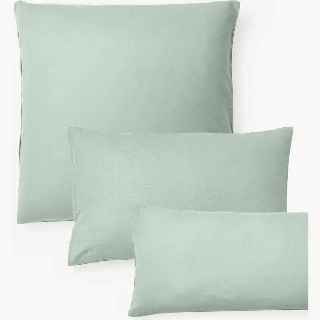 Westwing Collection Flanellen kussenhoes Biba Lichtgroen