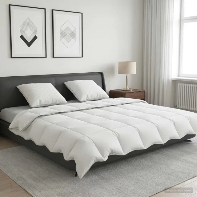vidaXL 90% ganzen dons dekbedset FULDA 3 st 200 x 200 cm Zomer 100 GSM Wit