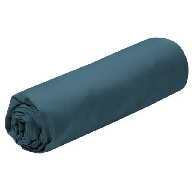 Stof Textiles Hoeslaken Elysee - 1-persoons - 90 x 190 cm - donkerblauw - premium kwaliteit - percal katoen - 30 cm matrasdikte