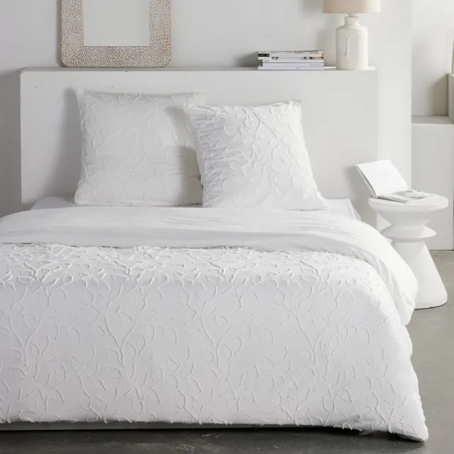 Today Beddengoed - VANDAAG - Essentieel - 2 personen - 220 x 240 cm - Wit bloemenpluimeffect