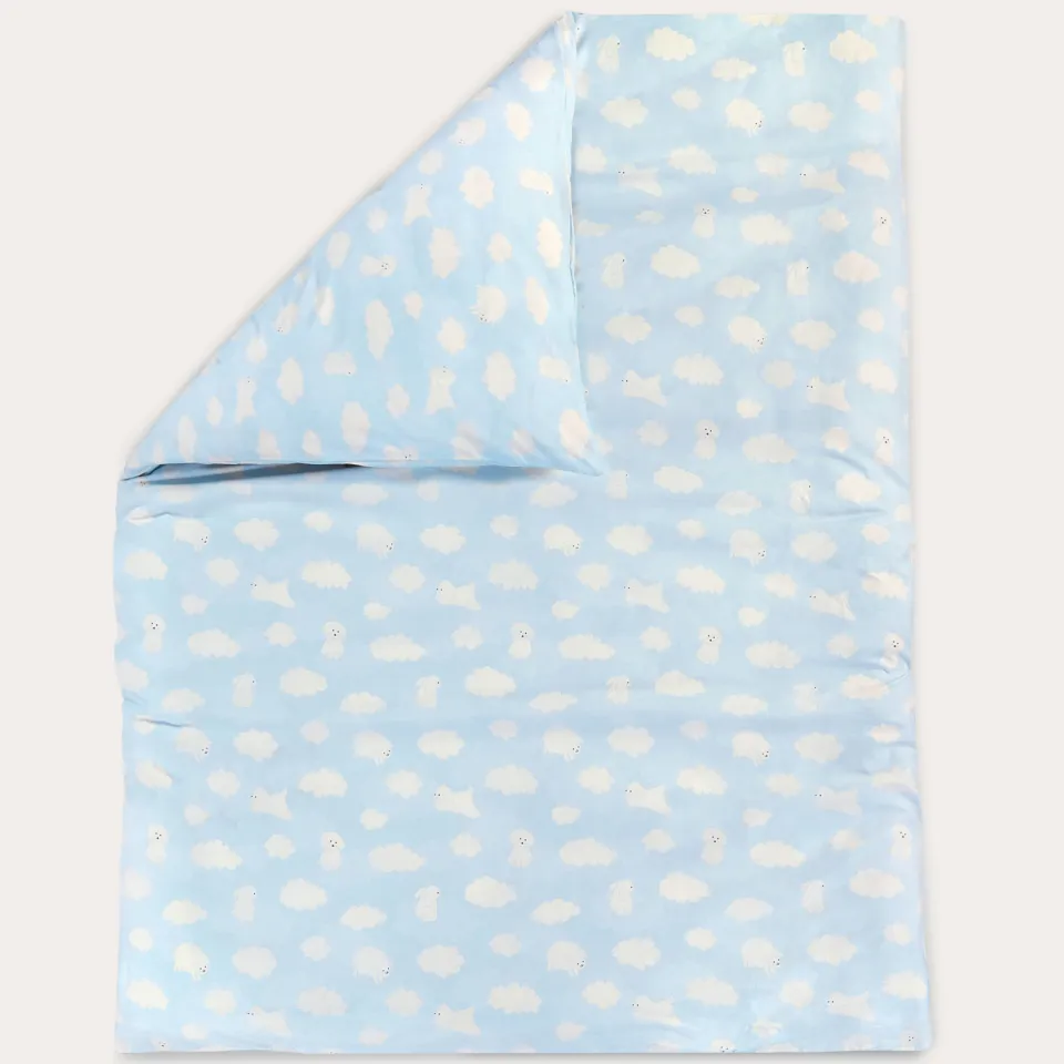 NOUS Kids katoenen dekbedovertrek ledikant blauw, foto 3