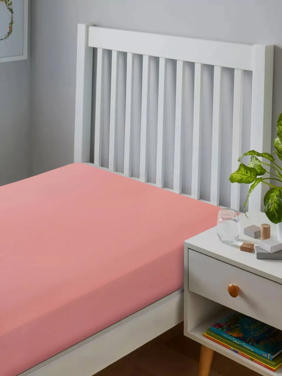 NOUS Kids katoenen kinderhoeslaken 70x150 cm - roze, foto 2