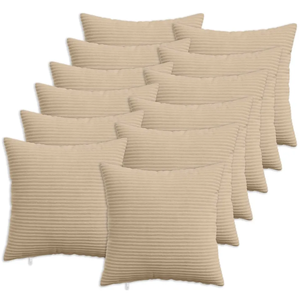 vidaXL Kussensloop 12 st HEERLEN Taupe 40 x 40 cm corduroy, foto 3