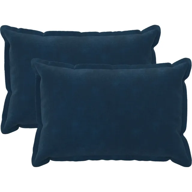 vidaXL Kussensloop 2 st HOUTEN Blauw 50 x 80 cm Microfiber Fleece