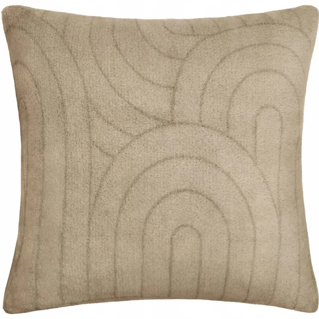 DOMAREX Retro Wave Kussenhoes 40x40 cm - Beige, Decoratief & Zacht