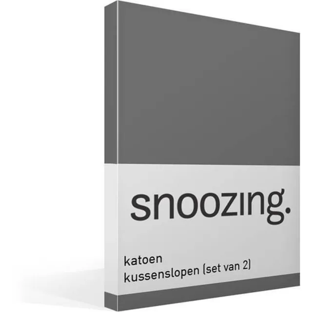 Snoozing Katoen - Kussenslopen - Set van 2 - 60x70 cm - Antraciet