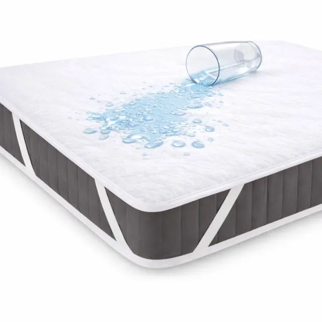 Droomtextiel Matrasbeschermer Waterdicht Plateau - 180x200 cm - Incontinentie Molton - Antibacterieel - Hoogwaardige kwaliteit Wit