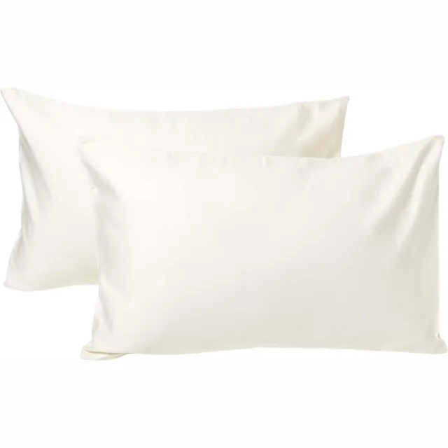 Homescapes Kinder Kussenslop 40x60 cm – Set van 2 – Crème – 100% Biologisch Egyptisch Katoen – GOTS & OEKO-TEX®