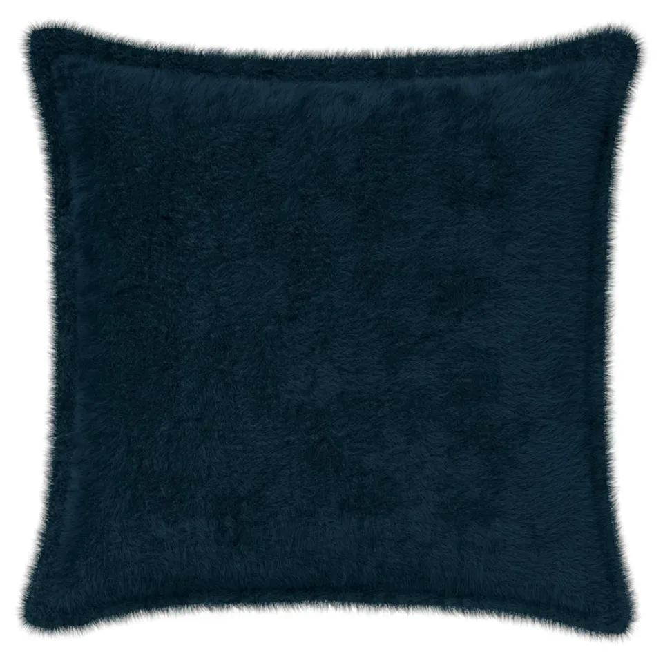 vidaXL Kussensloop 2 st HOUTEN Marineblauw 40 x 40 cm Nep Konijnenbont, foto 4