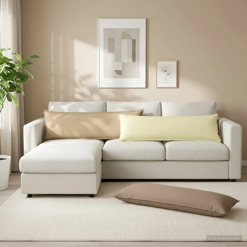 vidaXL Kussensloop HOUTEN Beige 40 x 145 cm Polyester, foto 3