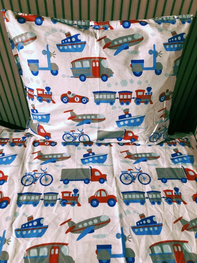 Lotte & Julius Peuterdekbedovertrek - Transport - 120 x 150 cm wit