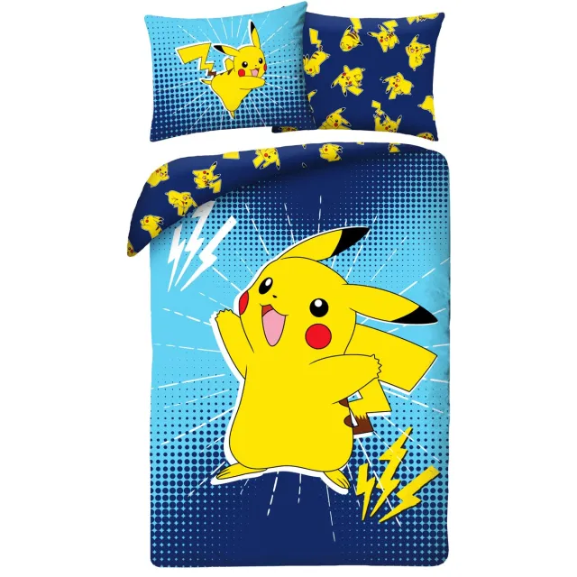 Pokémon Pokemon Dekbedovertrek - 140 x 200 - Polyester - Bijpassend kussensloop 70 x 90cm Blauw