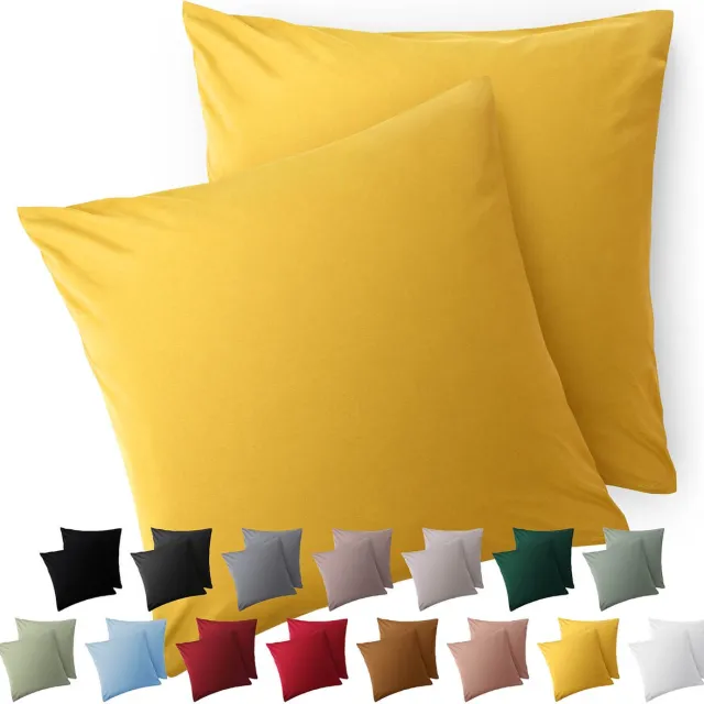 Blumtal Kussensloop Microvezel Kussenhoes 50 x 50 cm - Spicy Mustard - Met Rits - Set van 2