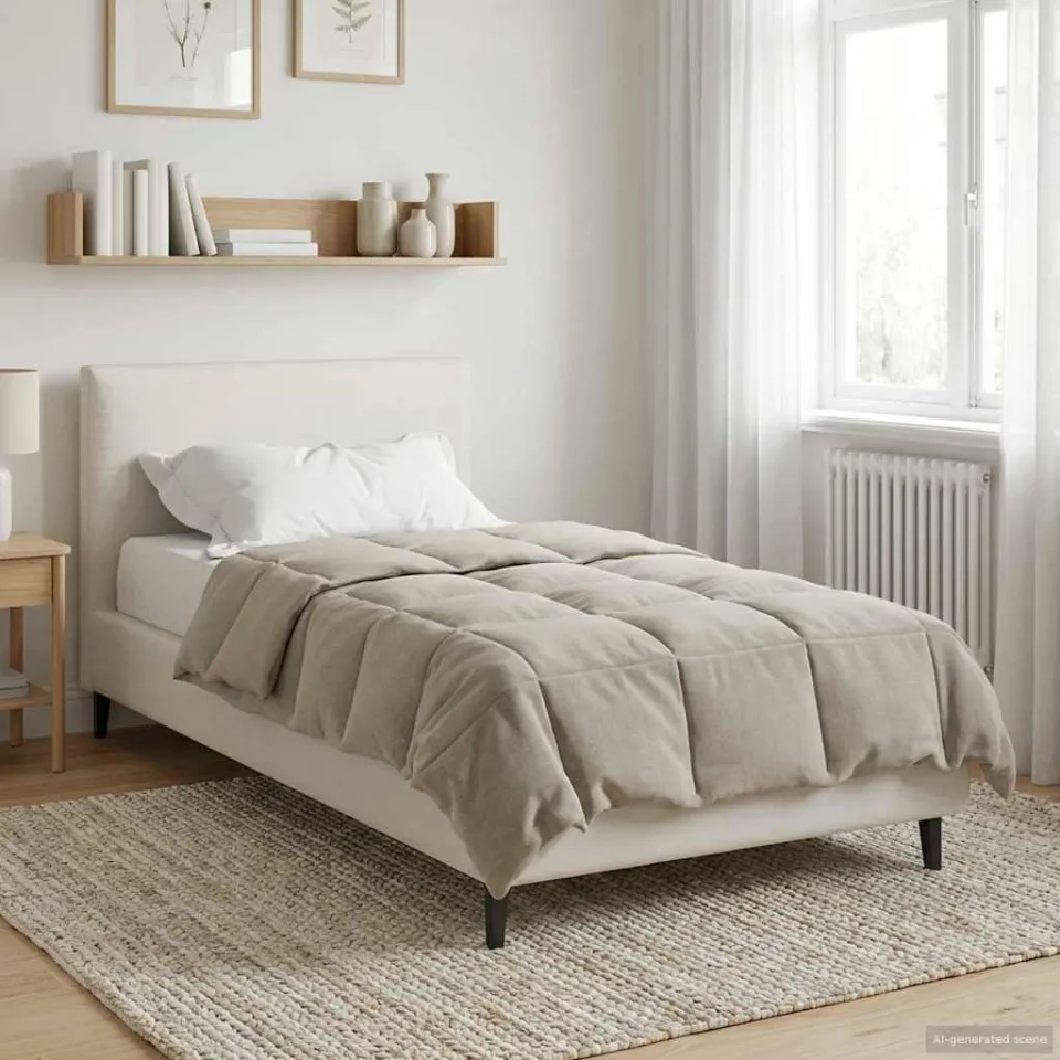 vidaXL Zomer Dekbed 135 x 200 cm Zomer Microfiber (100% polyester) crème, foto 4