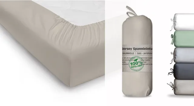 Duraxl Hoeslaken - Jersey - Biologisch katoen Zand