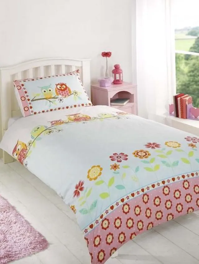 BlijeKids Bloemen Uil Dekbedovertek Polykatoen Multi