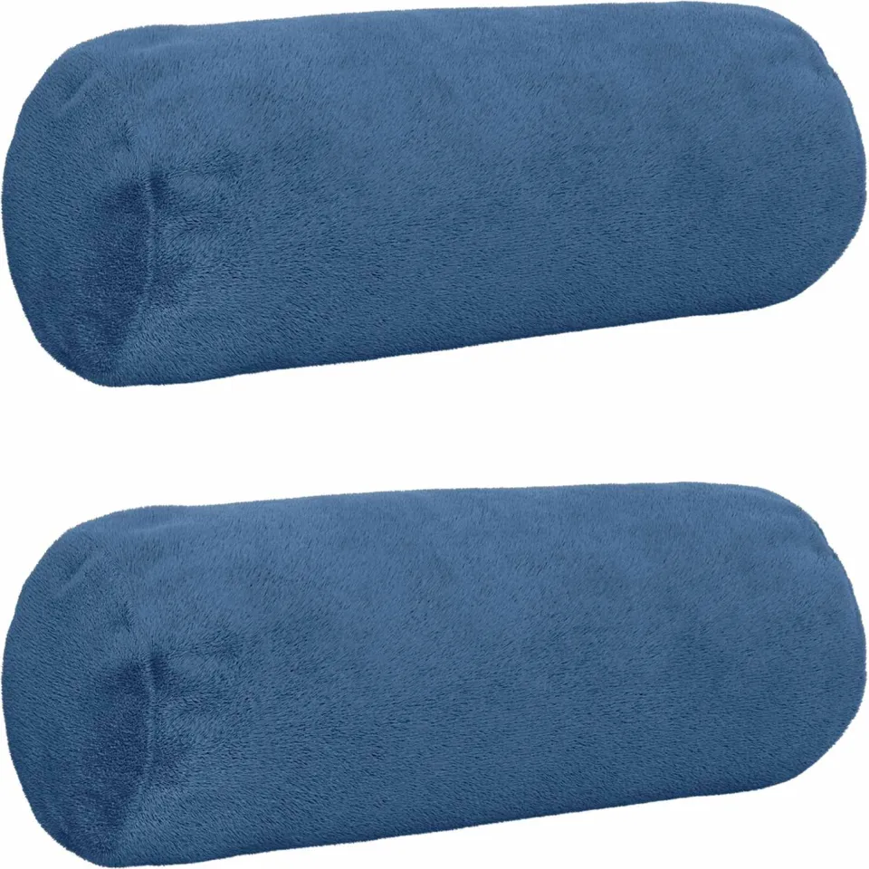 vidaXL Kussensloop 2 st HEERLEN Lichtblauw Dia. 15 x 40 cm Flanel blauw, foto 3