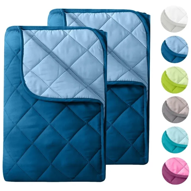 Unyqoos Set van Twee Lichtgewicht Microvezel Zomerdekbedden voor Comfortabel Kamperen Blauw