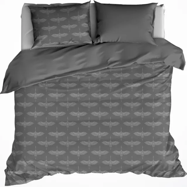 De Witte Lietaer Dekbedovertrek Katoen Flanel Crane - Lits Jumeaux - 240 x 220 cm - Grijs