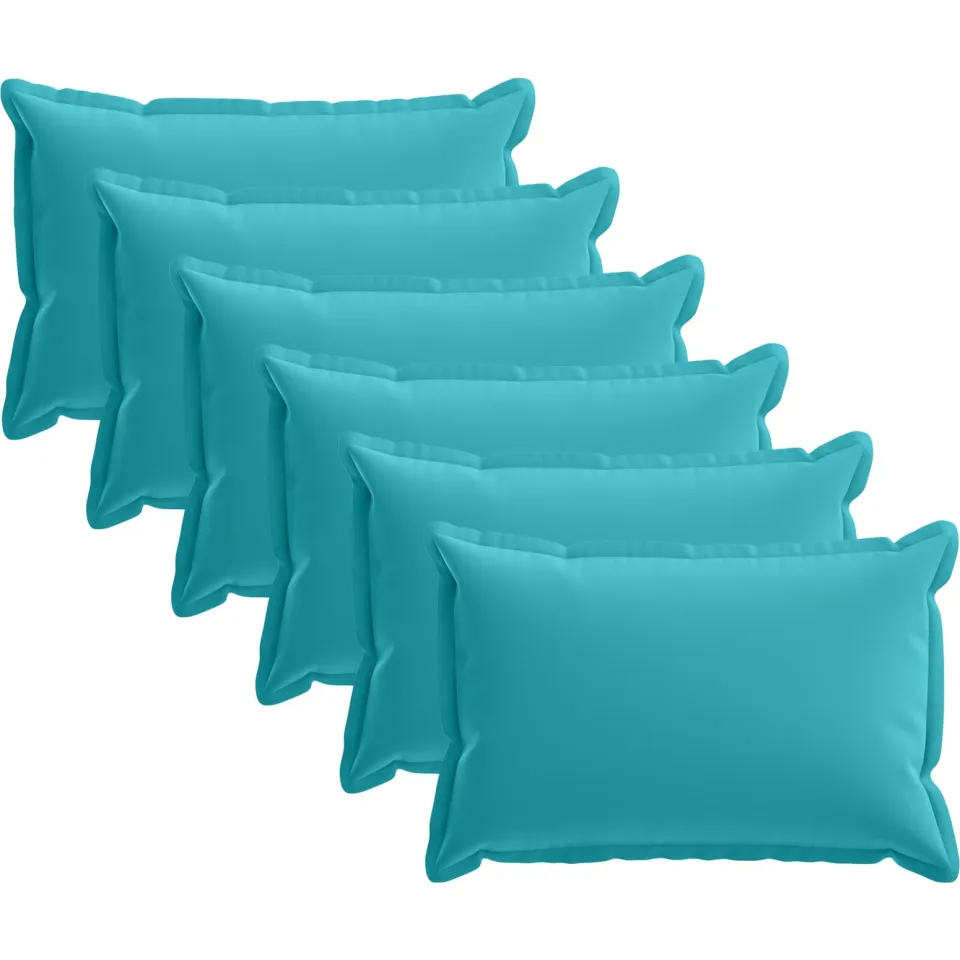 vidaXL Kussensloop 6 st HOUTEN Turquoise 50 x 70 cm Polyester, foto 3