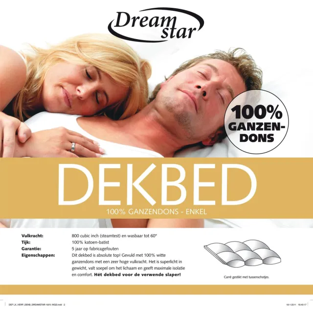 Dreamstar Xclusive - Winterdekbed Warm 200x220 - 100% ganzendons Wit